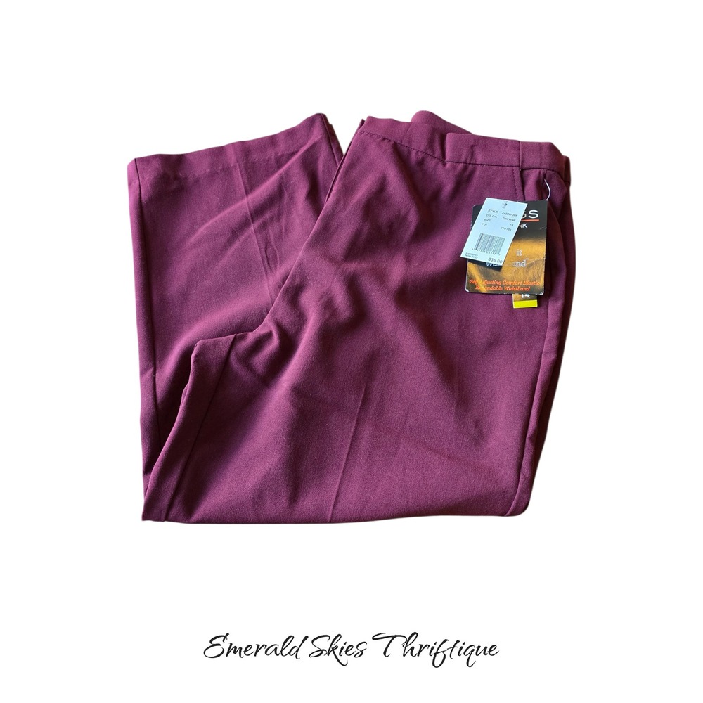 Women's nwt flexi-fit waistband pants. Deep Wine. Size 14